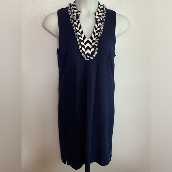 Crown & Ivy Navy Knit Weekend In Lisbon Sleeveless Dress Size - Picture 2 of 5